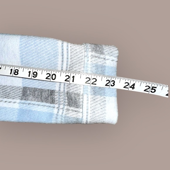 Soft Surroundings Mad About Plaid Cozy Soft Top Roll Up Sleeves Blue Small Tunic - Picture 11 of 13